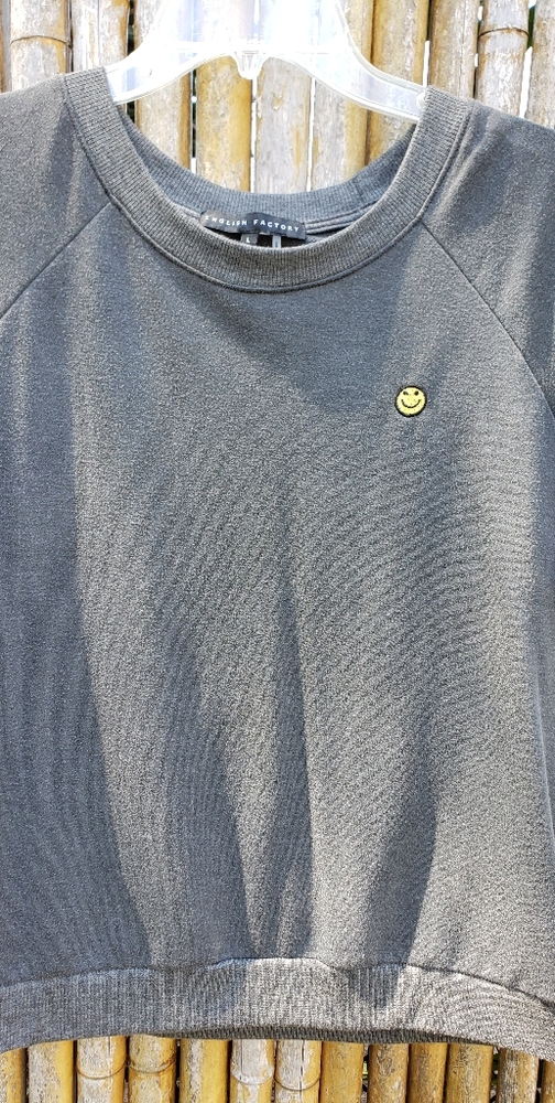 Grey smiley face top